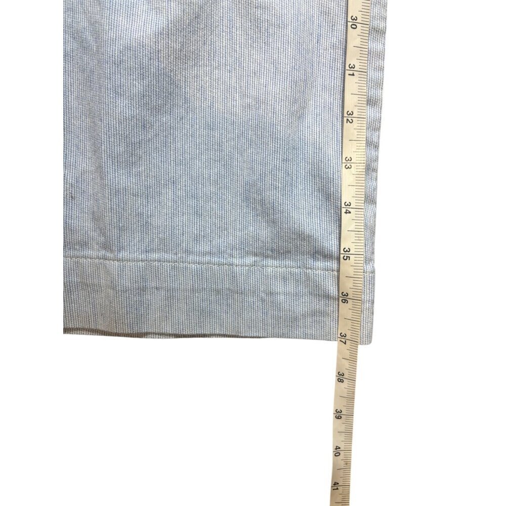 Loft Women's White & Blue Stripped Wide Leg Pants - Picture 6 of 6
